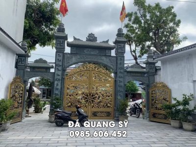 Cổng đá tam quan Chùa đẹp, ấn tượng, mẫu điển hình.
