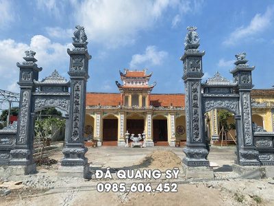 Mẫu Cổng tam quan không mái cho Đình, Đền, Nhà Chùa.