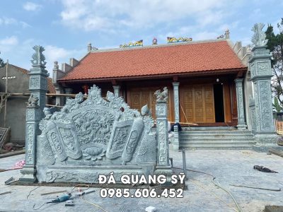 Đặt Cột đá, Bình phong đá Nhà thờ tổ #nhatho