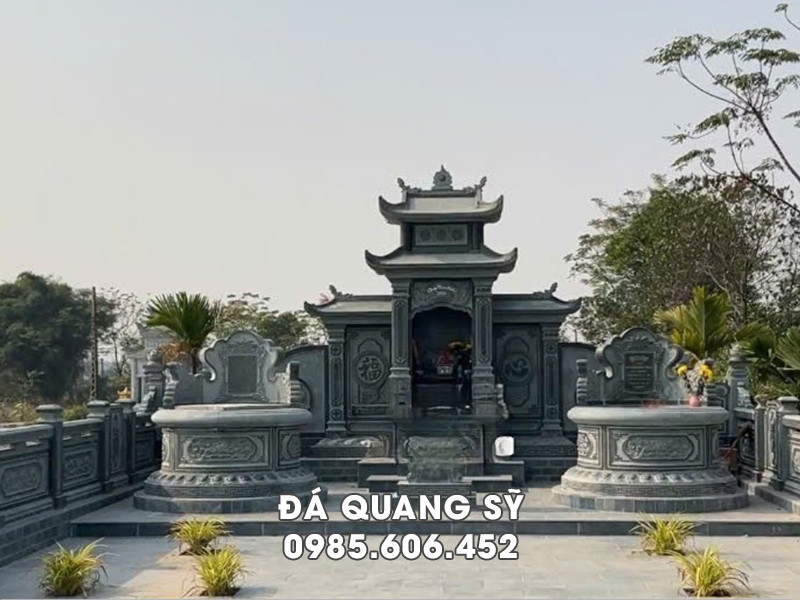 Khu Lăng Mộ đá tròn đẹp, chất lượng, đá xanh rêu Thanh Hóa - Mẫu Văn khấn đọc khi hoàn thổ lăng mộ.