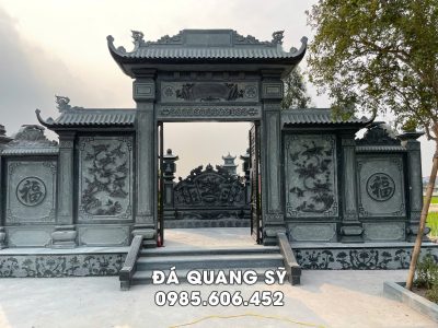 Mẫu Cổng đá đẹp, Cổng đá 1 mái Khu Lăng Mộ đá gia đình, hay Nhà thờ họ/tổ, Từ đường.