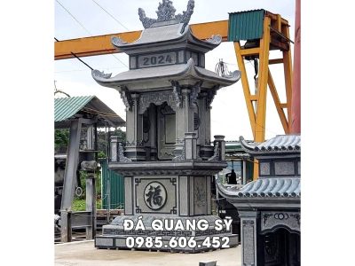 Mẫu Mộ đá 2 mái đẹp có thể làm Lăng thờ tổ 2 mái cho gia tộc, dòng họ.