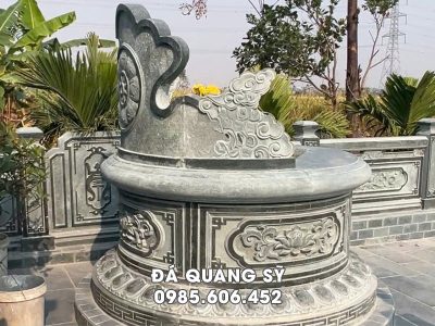 Mẫu Mộ đá tròn đẹp chuẩn cho phần mộ của Ông Bà, Cha Mẹ.