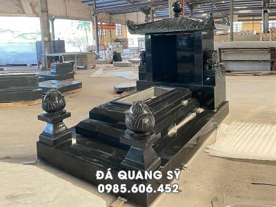 Mẫu Mộ đá granite 1 mái đẹp, ấn tượng, mang phong cách Nhật Bản tại Hoa viên nghĩa trang