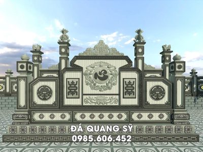 Thiết kế Bình phong đá lăng mộ đẹp, chuẩn phong thủy, tâm linh #binhphongda.