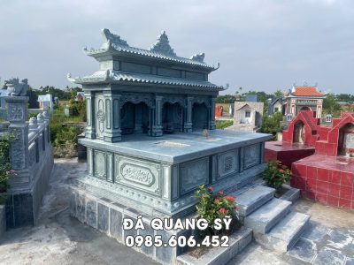 Xây Mộ đá 3 người có 2 mái đẹp, bề thế (Mộ 3 người)