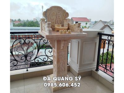 Mẫu Bàn Thờ Thiên đá Vàng đẹp, chuẩn - Bàn thờ thiên ban công, sân thượng, ngoài trời đẹp