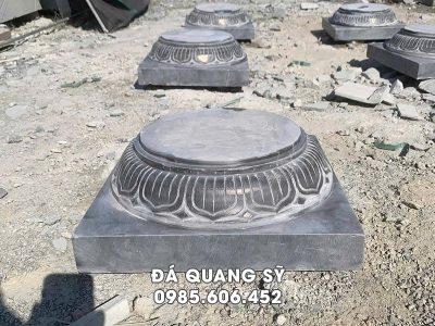 Chân cột đá Nhà thờ họ - Từ đường kê cột gỗ nguyên khối