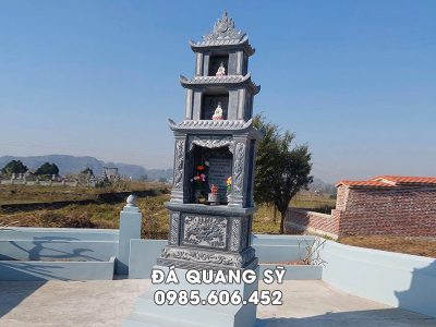 Đơn Vị Xây Mộ Tháp Đá Uy Tín, Chất Lượng Cao - Mộ Tháp Đá 3 tầng