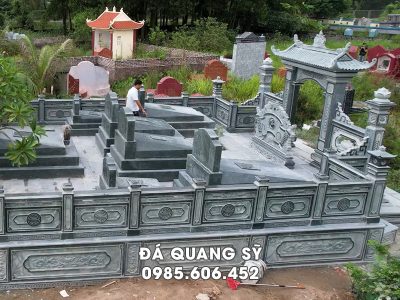 Mẫu Lan can đá (hàng rào đá) khu Lăng Mộ đá xanh rêu đẹp.