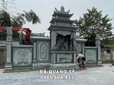 Lăng thờ đá 3 mái đẹp khi xây Lăng Mộ gia đình