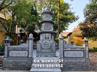 Mẫu Lăng mộ tháp đá xanh khối đẹp, chất lượng cao, phù hợp với Mộ Phật Giáo.