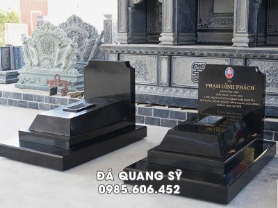 Mẫu Mộ đá đen - Mộ granite đen Bình Định đẹp - sang trọng
