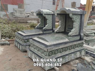 Mẫu Mộ đá xanh rêu 1 mái - Thi công Mộ đá tại Vĩnh Phúc Uy tín