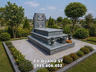 Mẫu Mộ đá xanh rêu đẹp, chất lượng cao, thi công toàn quốc
