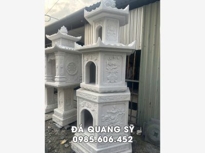 Mẫu Mộ tháp đá trắng (Bảo tháp đá trắng) 3 tầng mái