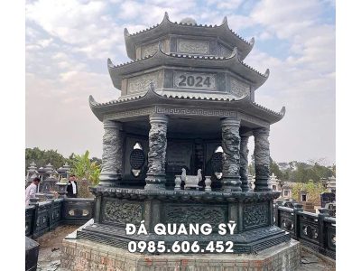 Mộ đá bát giác 3 mái đẹp - bề thế cho khu Mộ tổ
