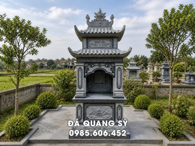 Lắp đặt Mẫu Mộ đá 2 mái đẹp, giá hợp lý trên Toàn quốc