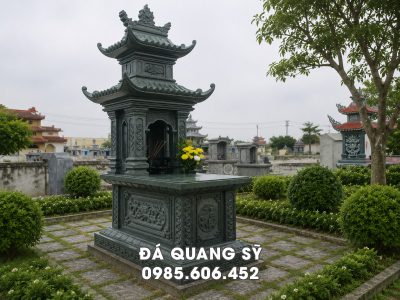 Lưu ý Xây Mộ hai mái - Mẫu Mộ đá hai mái đẹp bằng đá xanh rêu Thanh Hóa