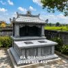 Mẫu Mộ đá đôi 1 mái đẹp (Mộ 1 mái ngói cổ vẩy hài)