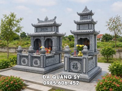 Mẫu Mộ đôi 2 mái và Mộ đơn 3 mái cho Ông Bà, Cha Mẹ