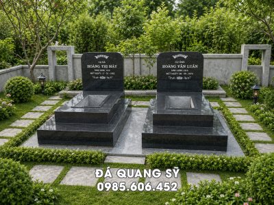 Thiết kế Lăng Mộ đá Granite Xanh cho phần Mộ Bố Mẹ đẹp, ấn tượng