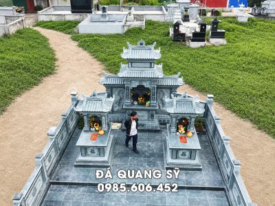 Tư vấn xây Lăng Mộ đá cho Bố Mẹ diện tích 40m2, với Mộ đá 1 mái, chất liệu đá xanh rêu 15 Tu van xay Lang Mo da dep cho Bo Me dien tich 40m2