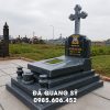 Xây Mộ đá công giáo - Mẫu Mộ công giáo đá xanh rêu Thanh Hóa chất lượng cao