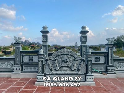 Cuốn Thư Đá Khu Lăng Mộ Gia Đình Đẹp - Đá xanh rêu