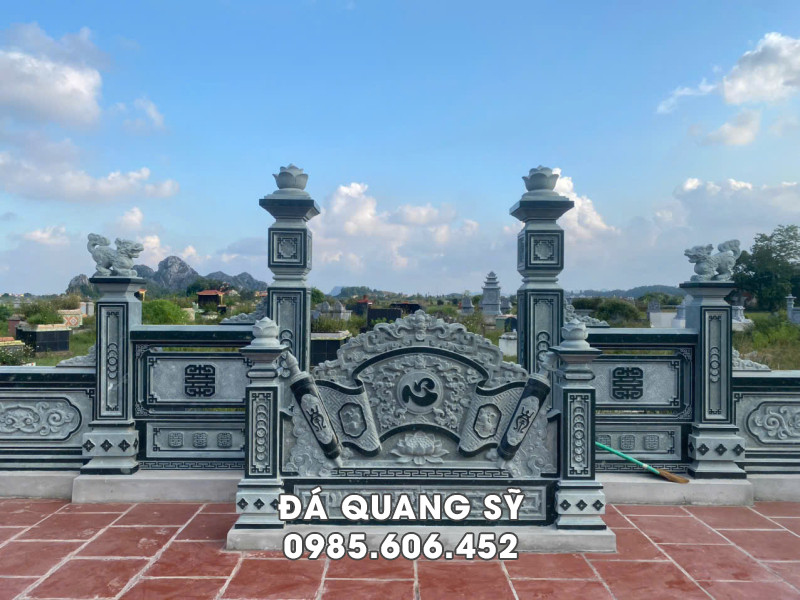 Cuốn Thư Đá Khu Lăng Mộ Gia Đình Đẹp - Đá xanh rêu 14 Cuốn Thư Đá Khu Lăng Mộ Gia Đình Đẹp - Đá xanh rêu