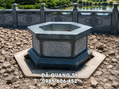 Mẫu Mộ Đá Lục Giác - Đá xanh rêu Thanh Hóa