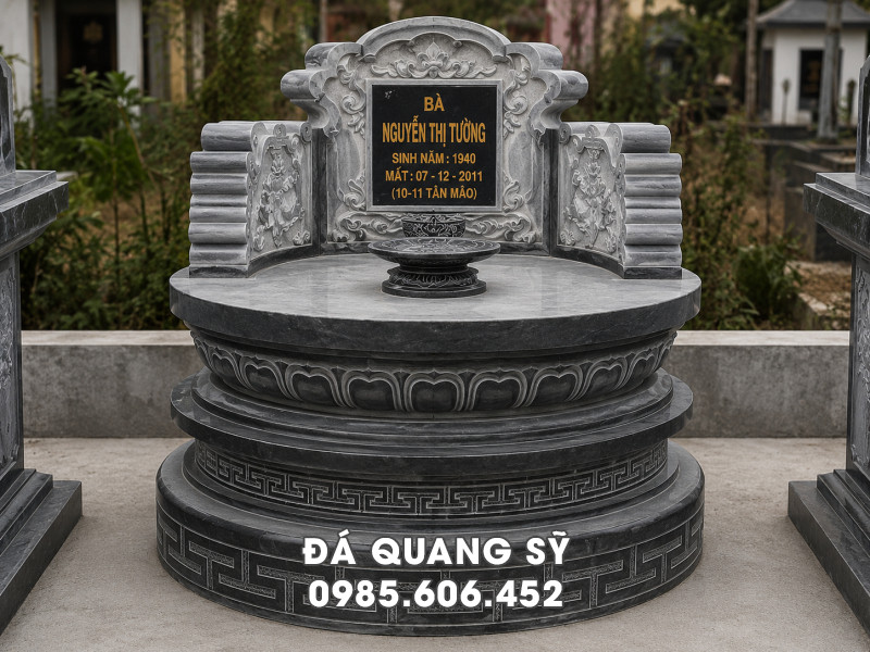 Mẫu Mộ Tròn Đá Xanh Đen - Mộ Đá Tròn Truyền Thống Tại Đá Ninh Bình 14 Mẫu Mộ Tròn Đá Xanh Đen - Mộ Đá Tròn Truyền Thống Tại Đá Ninh Bình