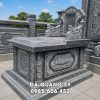 Mẫu Mộ đá đơn tam sơn - Mộ đá xanh rêu 81x127cm