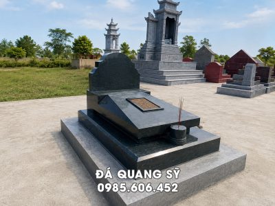 Trang chủ 81 Mẫu Mộ đá xanh rêu 2 cấp nguyên khối - Đá Quang Sỹ Ninh Bình